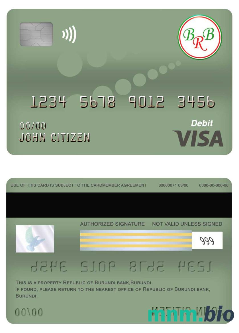 Burundi Bank of the Republic of Burundi visa debet karta